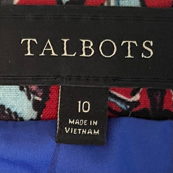 Talbots Blue Red Paisley Print OfficeCore Career Pencil Skirt NWOT Size 10 - Picture 8 of 12